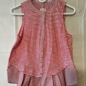 Meadow Rue (Anthropologie) sleeveless red and white shirt